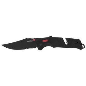 TRIDENT AT - BLACK & RED - PARTIALLY SERRATED
