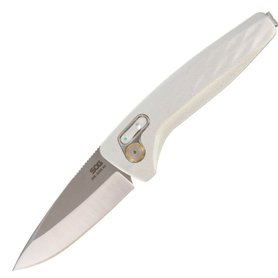 SOG ONE ZERO AU? / 3.1" DROP POINT BLADE / BOX / SILVER + CHROME